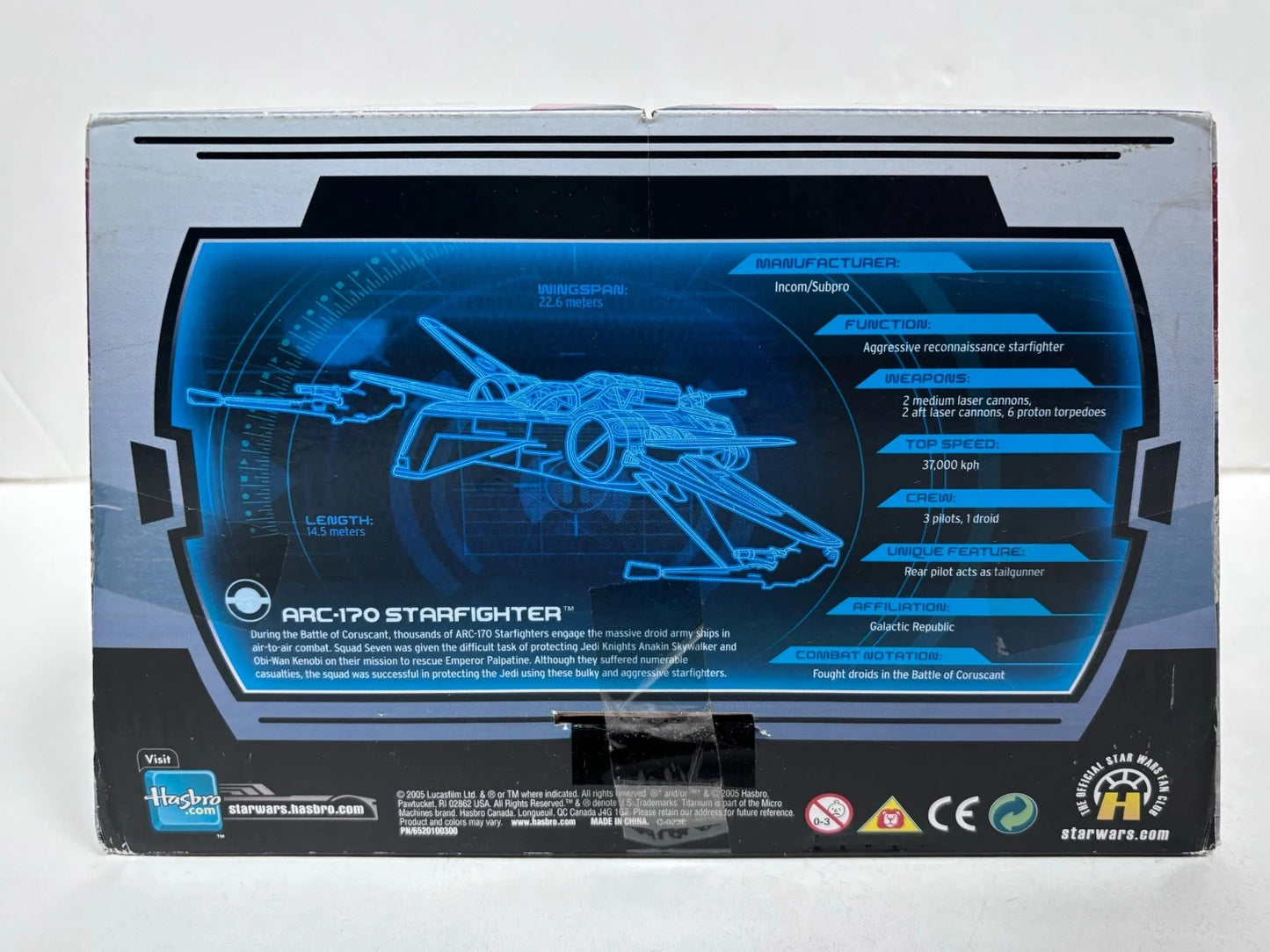Titanium Series ARC-170 Ultra Die Cast, 2005 Galoob Micro Machines