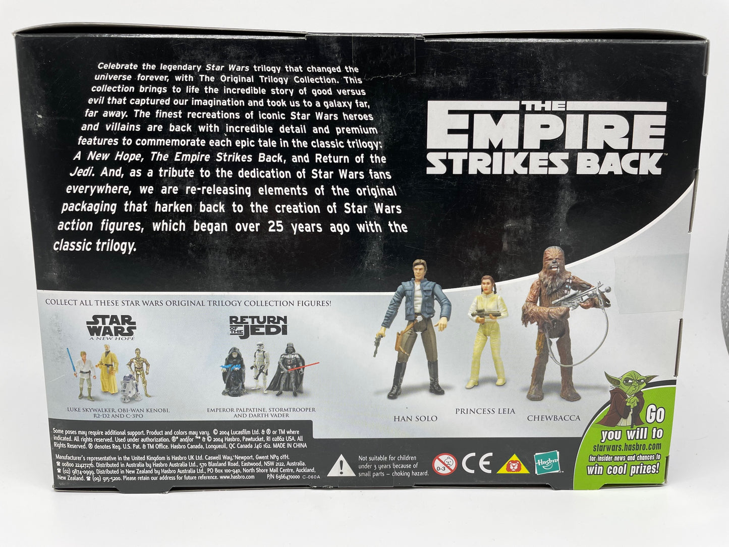 Empire Strikes Back Chewbacca, Leia & Han Solo Figure DVD Set, Hasbro 2004