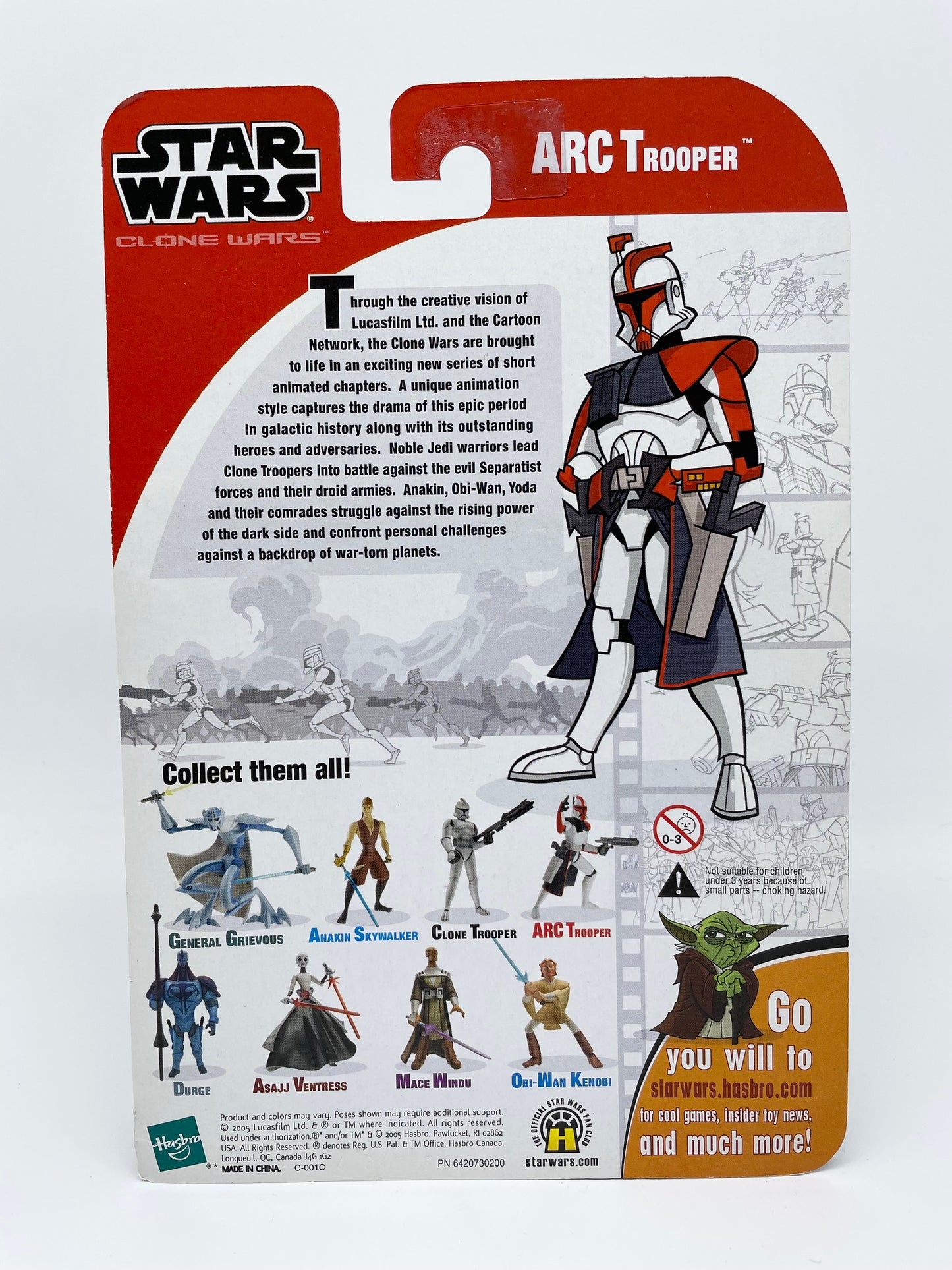 Clone Wars Cartoon Network ARC Trooper Figure, Hasbro 2005