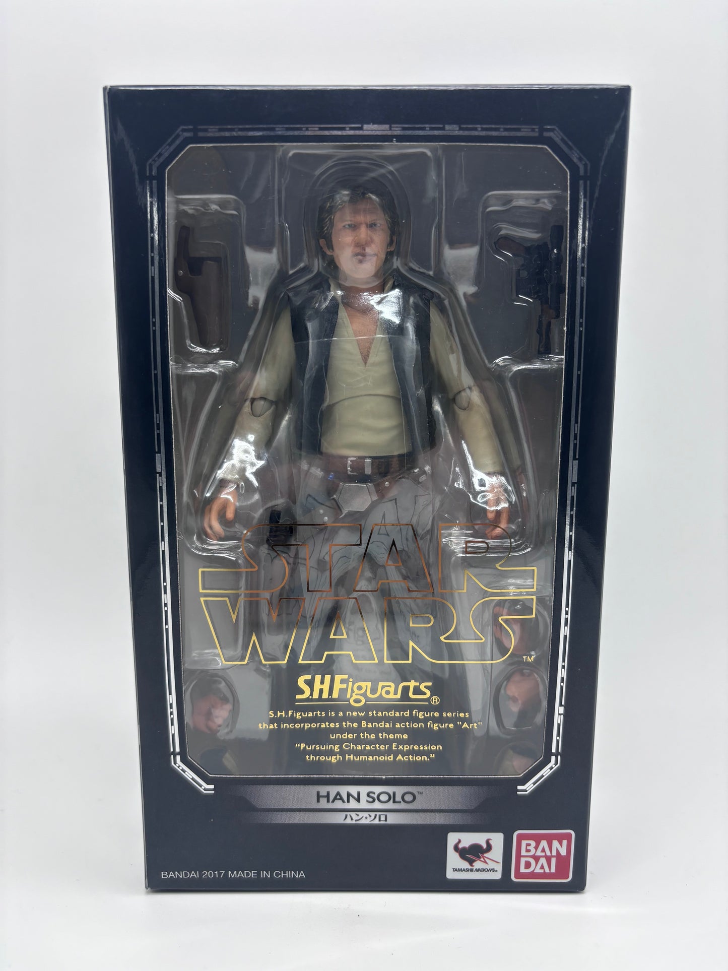 Bandai SH Figuarts Han Solo Action Figure, 1/12 Scale