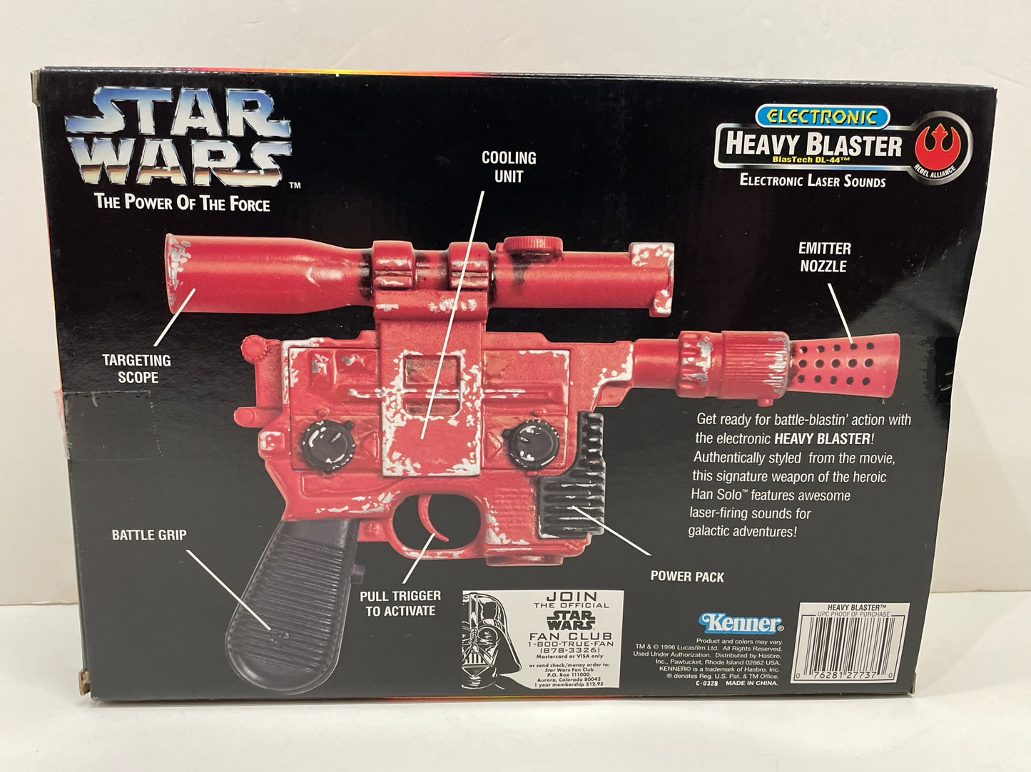 Power of the Force Heavy Blaster BlasTech DL-44 Han Solo, Sealed 1996