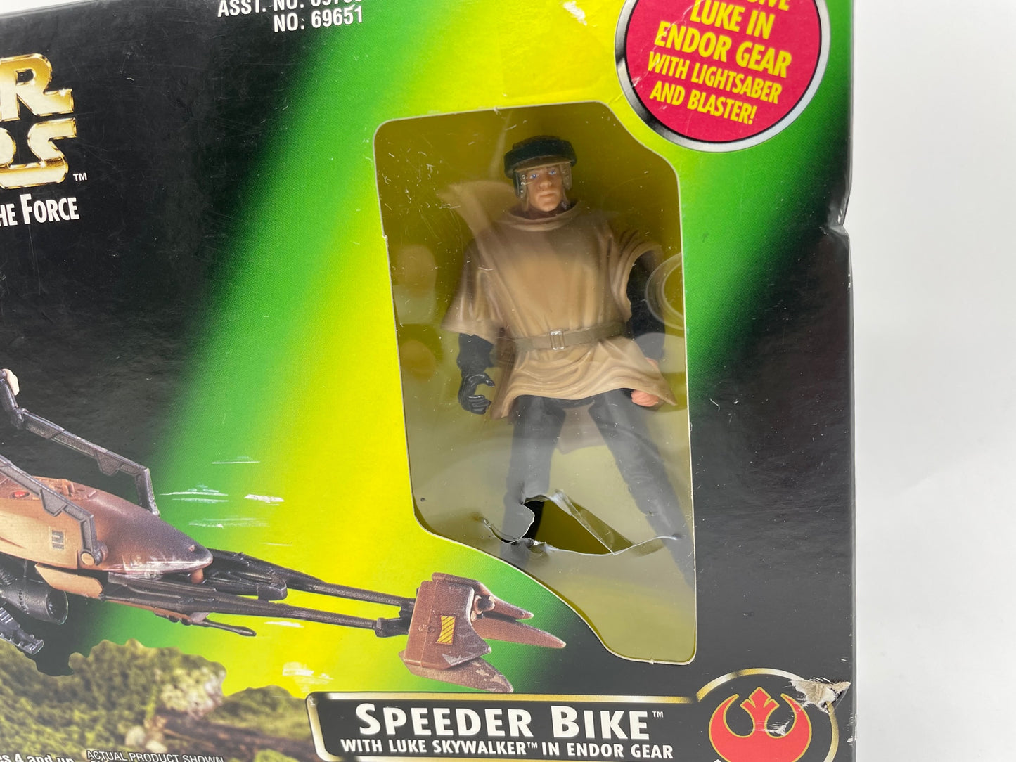 Power of the Force Speeder Bike Luke Skywalker Figure Set Hasbro 1998