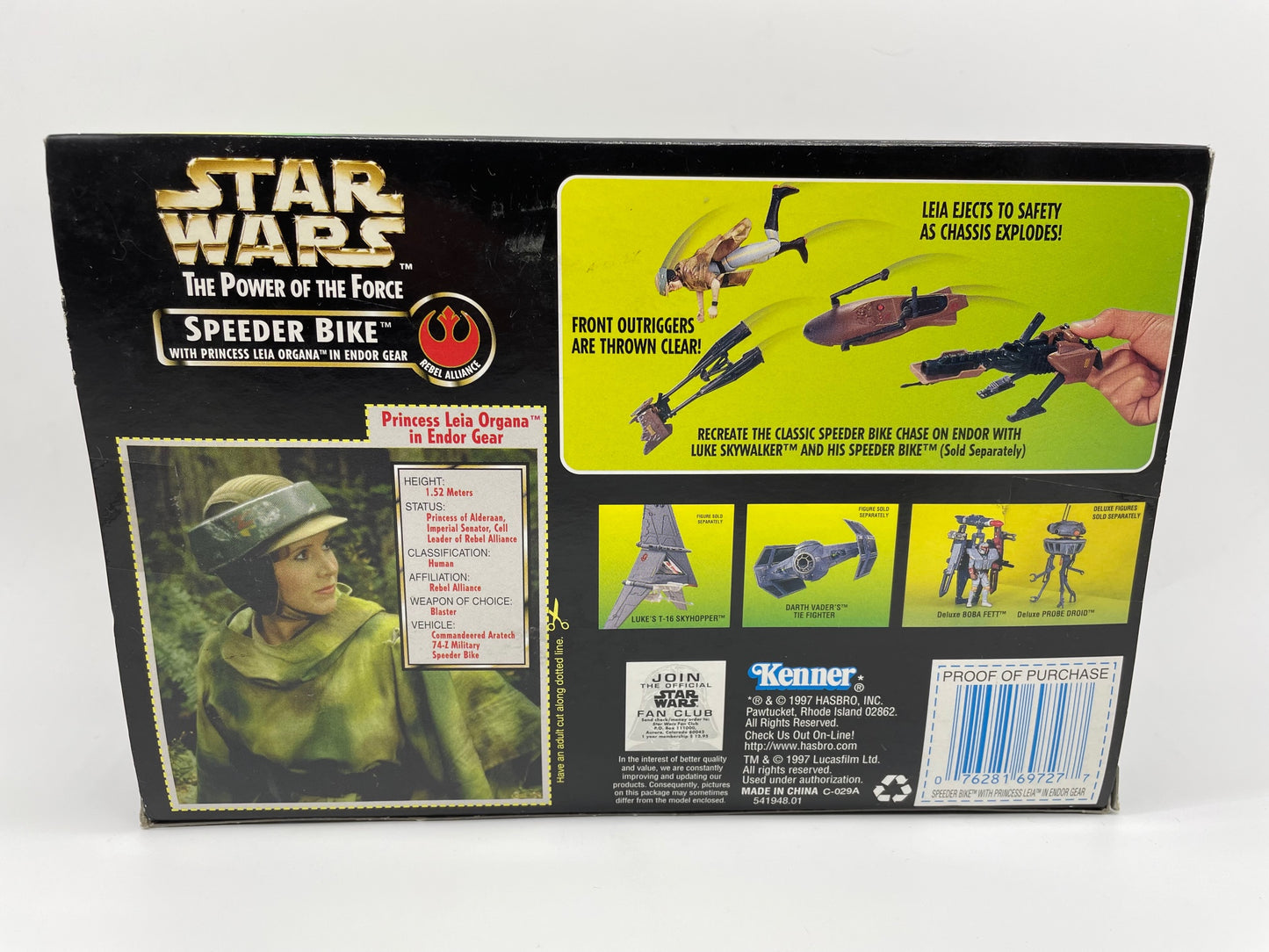 Power of the Force Speeder Bike Princess Leia Endor Figure Set 1998