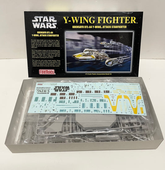 Finemolds Y-Wing Fighter 1/72 Scale Model Kit Vehicle, Sealed Import