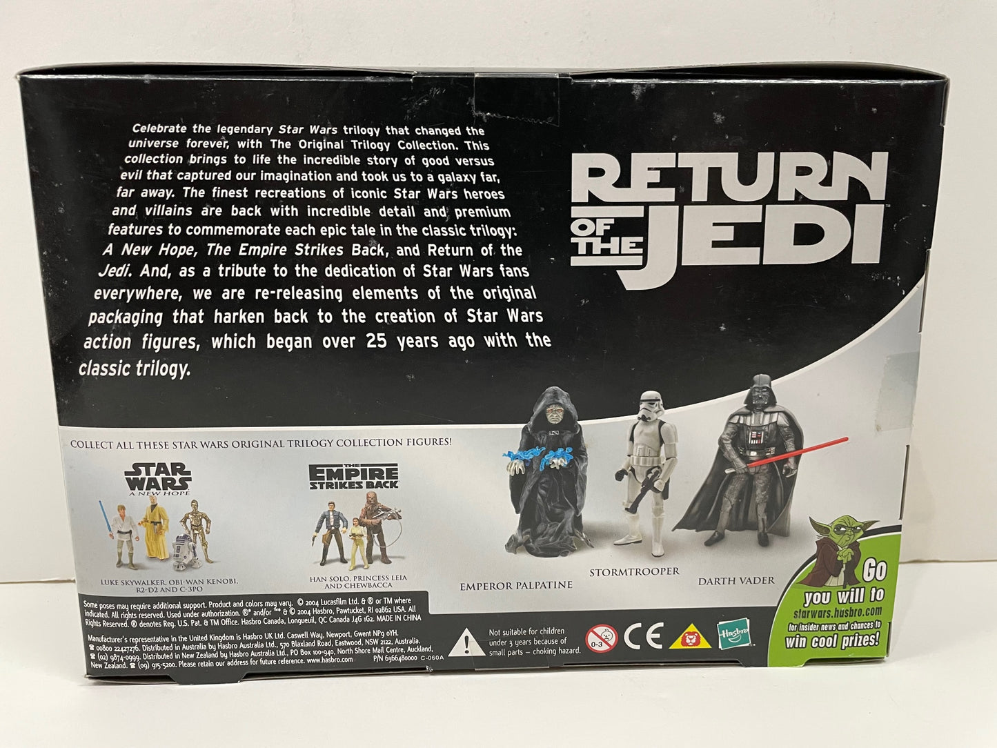 Return of the Jedi Darth Vader, Stormtrooper & Emperor Palpatine Figure DVD Set, Hasbro 2004