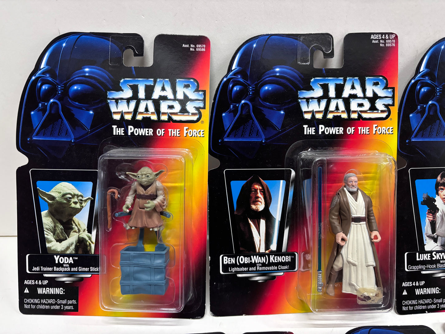 Power of the Force 2 Lot of 7 Figures, Hasbro 1996 Yoda Luke Han Solo