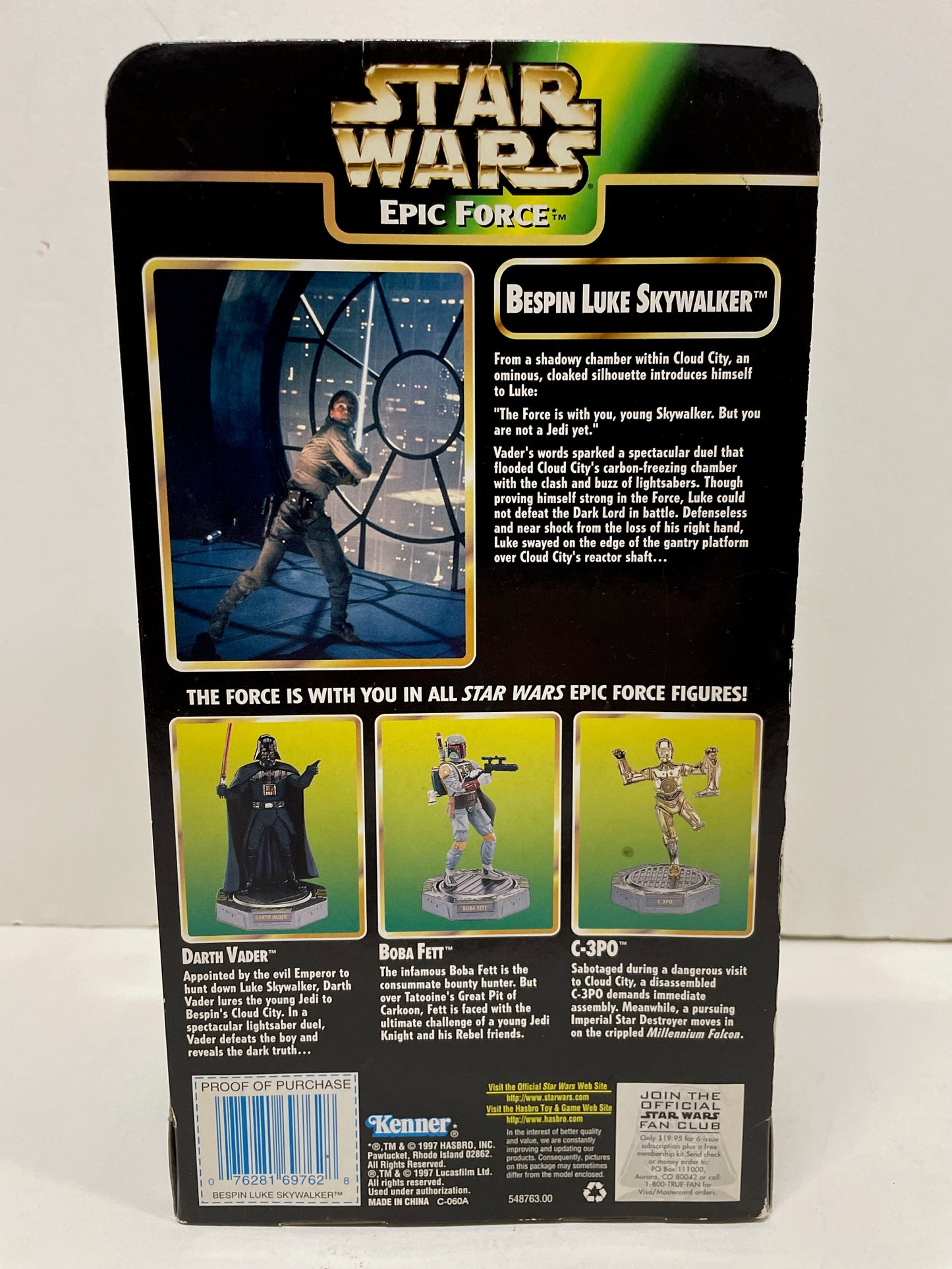 Epic Force Bespin Luke Skywalker Rotating 360 Figure, Kenner 1997