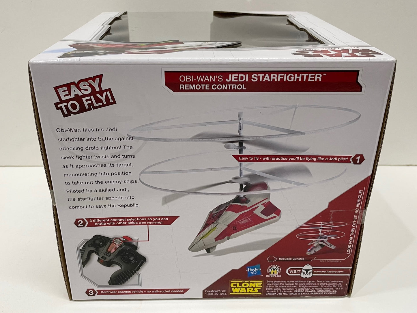 Clone Wars Remote Controlled RC Obi Wan Jedi Starfighter Vehicle 2009