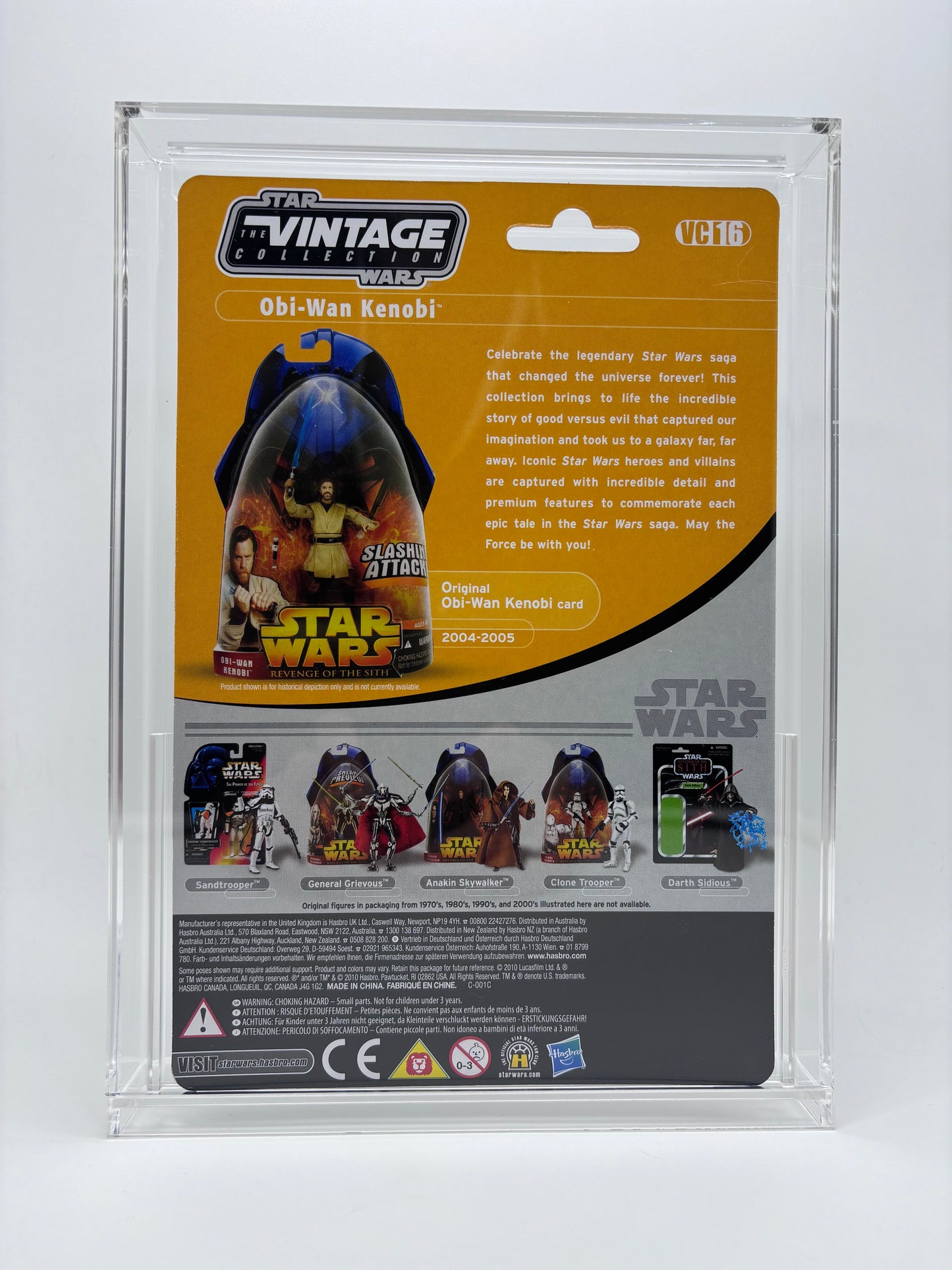 SDCC 2010 Revenge of the Sith VC16 Obi-Wan Kenobi Foil Proof Card, Acrylic Case