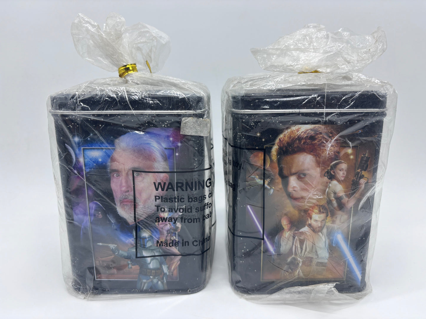 Attack of the Clones NECA Collectible Tin Bank Lot of 2, Hero/Villain