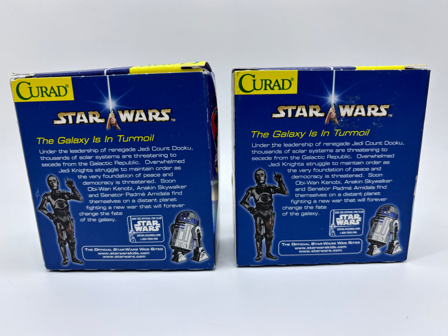 Attack of the Clones Curad Collectible Bandages Lot of 2 Boxes, Sealed