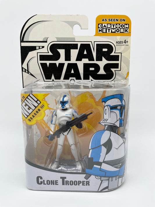 Clone Wars Cartoon Network Clone Trooper (Blue) Figure, Hasbro 2005