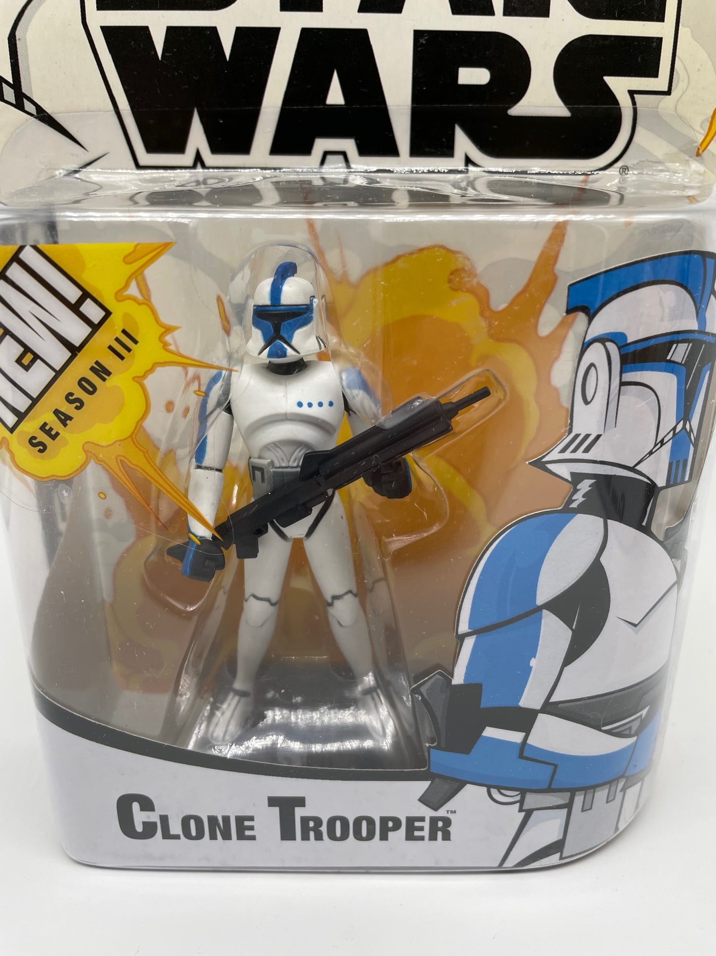 Clone Wars Cartoon Network Clone Trooper (Blue) Figure, Hasbro 2005