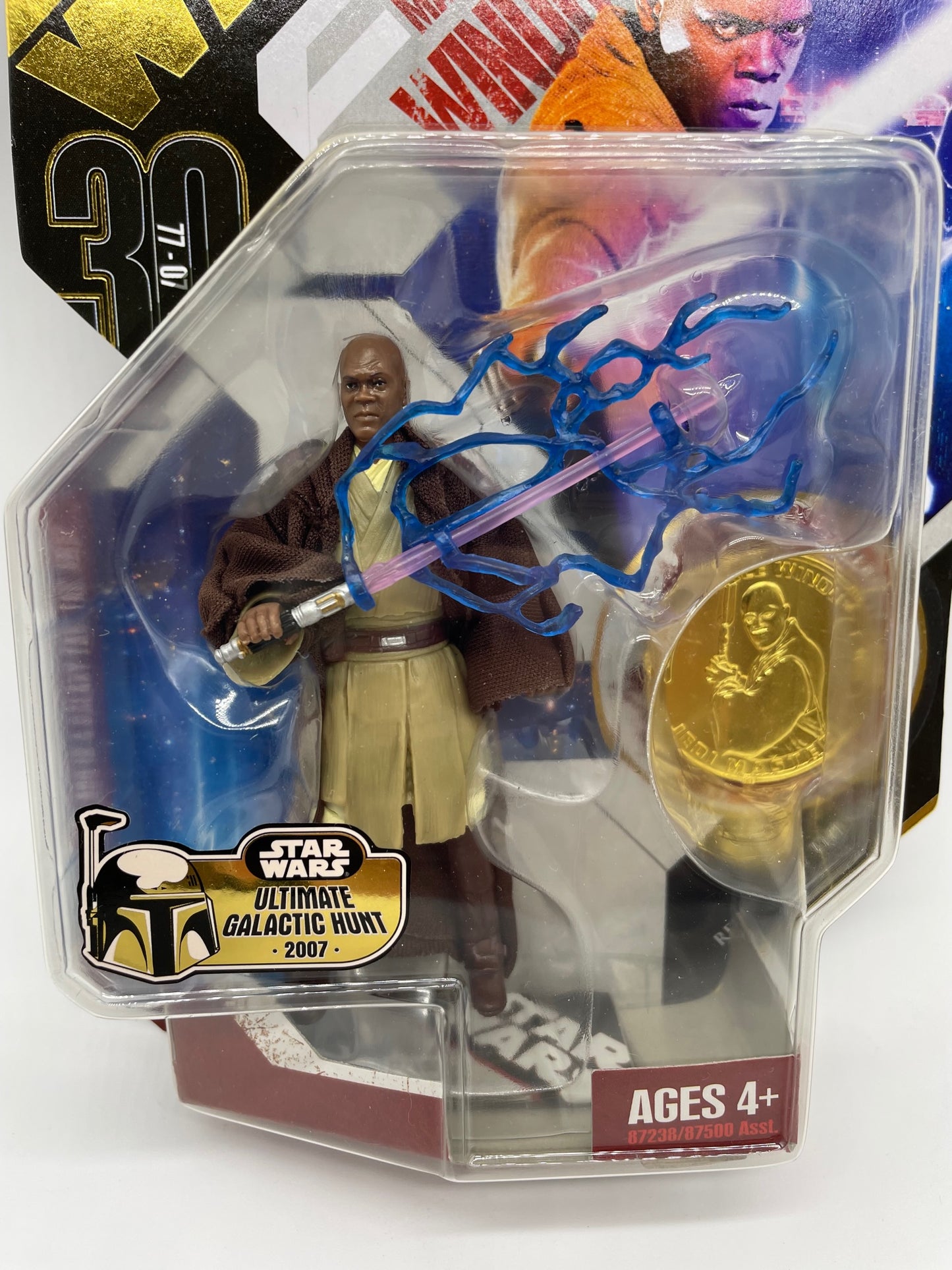 30th Anniversary Mace Windu (Gold Coin) Figure, Hasbro 2007